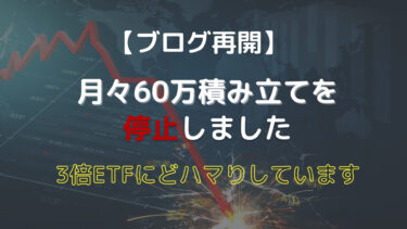 【ブログ再開】月々60万積み立てを停止しました